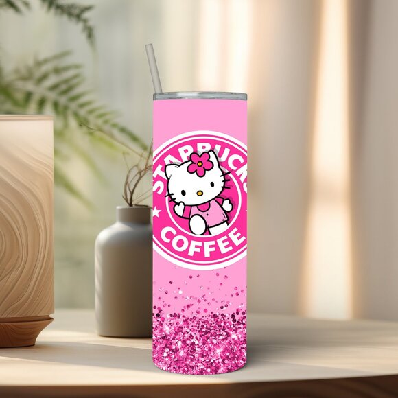 HELLO KITTY Pink Starbucks Coffee Tumbler - 20 oz skinny straight tumbler - Picture 4 of 5